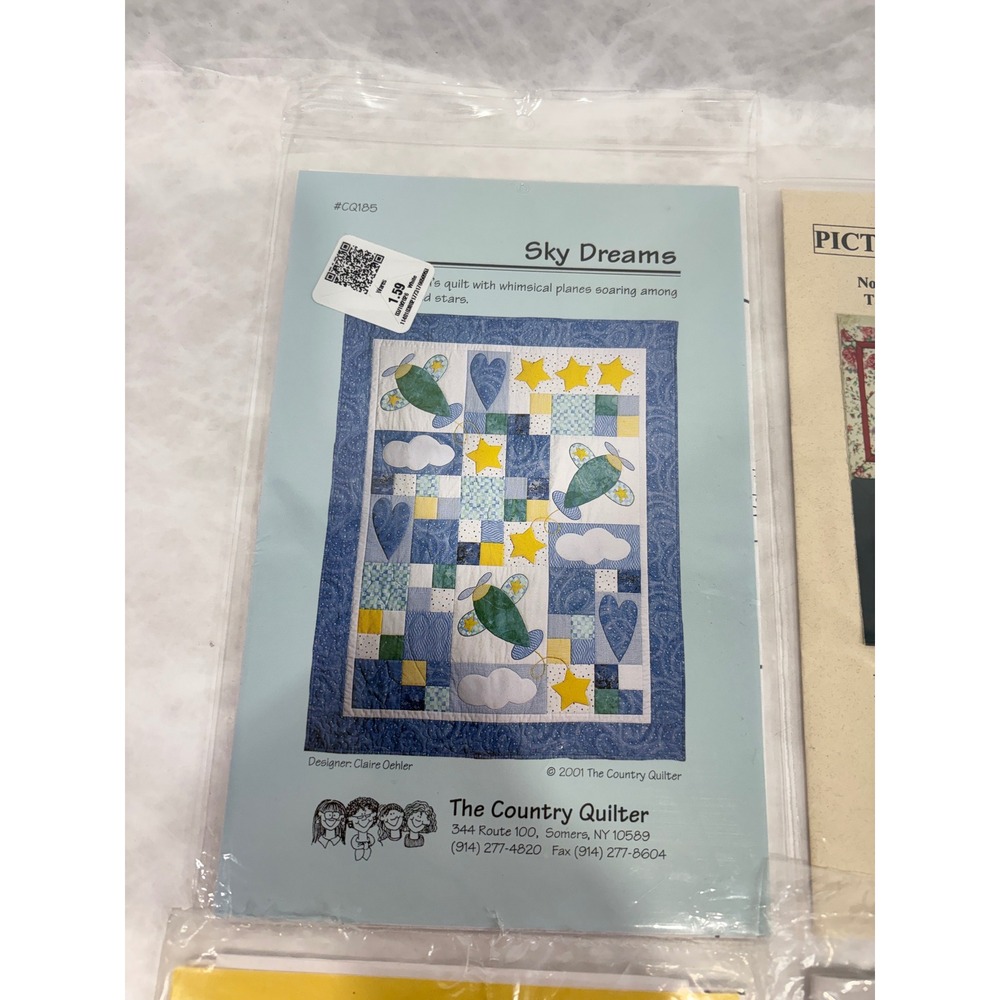 Lot of 4 Quilt Applique Patterns Sky Dreams Monkeys Star Spin Patchwork Heart - Picture 2 of 8